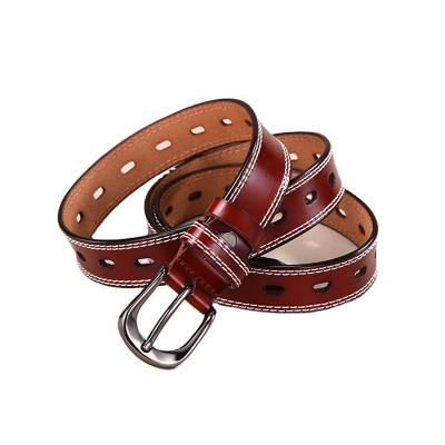 China Cow Leather Emboss Logo Women Leather Belt Simple Waist Ladies Pure Leather Belts for sale