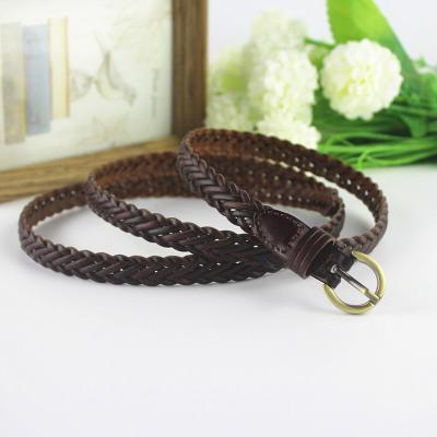 China Fashion/Durable Genuine Leather Weaving Belts 2019/Classic Business Style Vintage Style Girl for sale