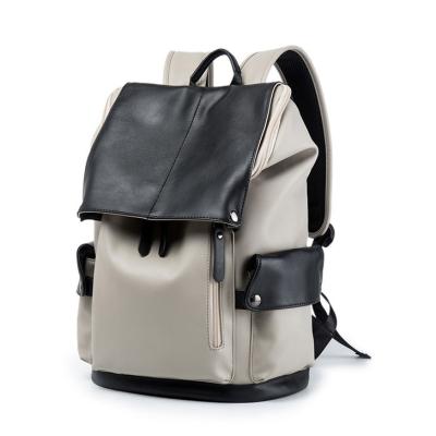 China New Arrival Large Men's Anti-theft Backpack White School Satchel PU Laptop Waterproof Luxury Backpack for sale