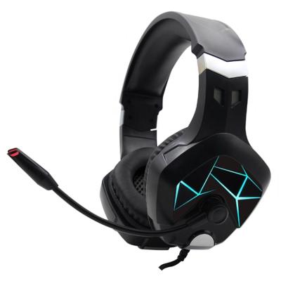 China Headband OEM Gaming Earphone RGB Gamer Headset 50MM PC Wired USB Headset With Microphone And Led Light for sale