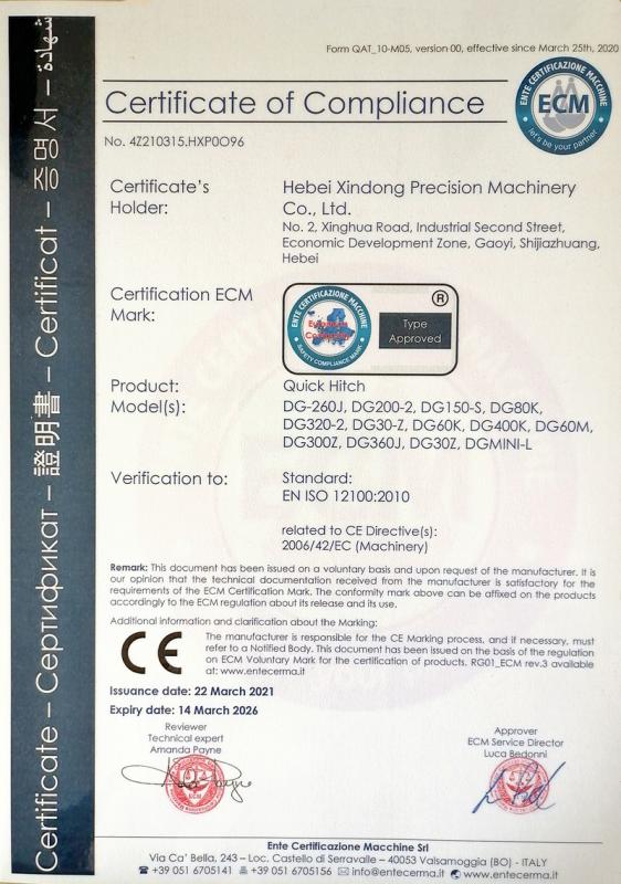 CE - Hebei Xindong Precision Machinery Co., Ltd.