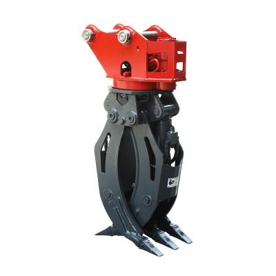 China Cultivates best sellingexcavator wood grapple tree shear hydraulic wood grapple for timber grabing wood thatch straw etc. in steel. for sale