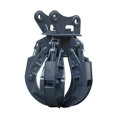 China Farms Factory Sale Excavator Chute Grab Bucket Orange Peel Grapple For Hydraulic Excavator Waste Handling Operation for sale