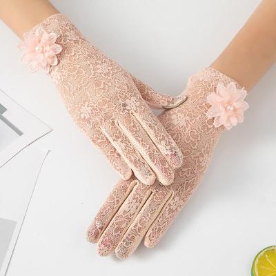 China Korean version female thin silk breathable lace summer sunscreen elastic hand anti-skid protector for sale