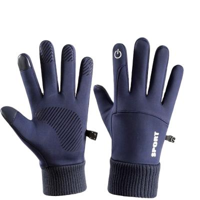 China American Cycling Net Gloves Men Touch Screen Winter Velvet Driving Mountaineering Waterproof Non-slip Motorcycle Autumn Warm Hand Prote for sale