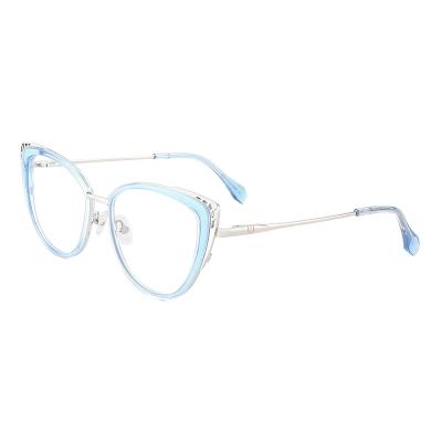 China Prescription Factory Made Metal Material Glasses Frame Anti Computer Glasses Women Blue Light Glasses Frame for sale