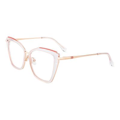 China New Prescription Fashion Ladies Metal Eyeglasses Eyewear Glass Anti-blue Light Optical Frames for sale