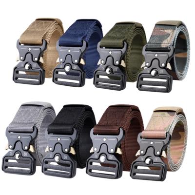 China Daily Life Tactical Molle Army Belt Police Training Outdoor Adjustable Combat Metal Buckle Nylon Belt for sale