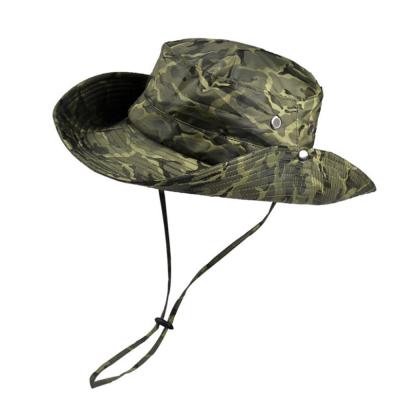 China Military Top Hats Safari Fishing Foldable Military Cap Boonie COMMON Wide Brim Tactical Hat Camouflage Bucket Hat for sale