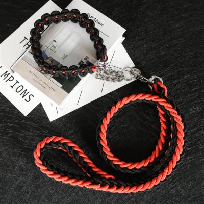 China Pet Dog Leashes Handle Durable Rope Collar Customized Outdoor Adjustable Braided Training Leashes for sale