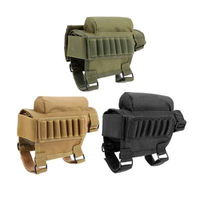 China Tactical Bullet Holder Pouch Rest Rifle Ammo Buttstock Riser Nylon Shooting Pad Hunting Cartridges Bag for sale