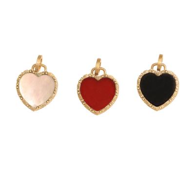 China TRENDY Initial Color Custom Heart Dubai Minimalist Multi Solid Gold 18k Gold Dubai Chain Pendant Light For Good Jewelry Women for sale