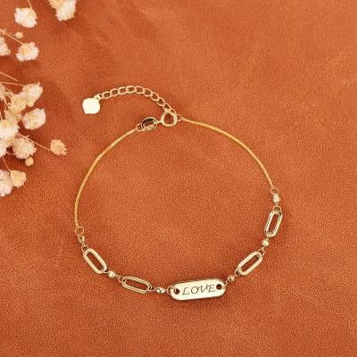 China Pure FASHIONABLE Luxury French Style Love Tennis Bracelets Au750 Clover Link Bracelet 18k Gold Italian Heart Bracelets High End Bracelets For Women for sale