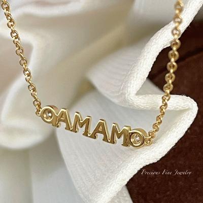 China FASHIONABLE luxury real 18K gold initial letter tanishq name bracelet custom engraved fine jewelry with Natural Diamond For Mother for sale