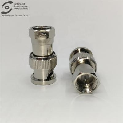 China Nickel Plated RF Coaxial RF Male to BNC Female Connector Adapter for CCTV Security Camera (Brass) for sale