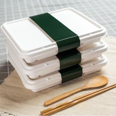 China Eco Friendly Food Sugar Cane Pulp-6 Bagasse Grids Bento Container Set With Belt Disposable Biodegradable Packaging For Food for sale