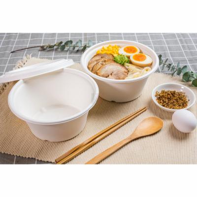 China 1150ml Round Eco Friendly Disposable Takeout Bowl Biodegradable Bagasse Pulp Food Sugarcane Packaging For Food for sale