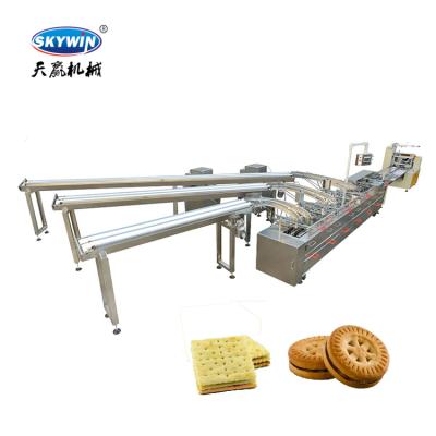 China Dairy Products Factory Skywin 3+2 Sandwich Biscuits Cookies Making Machines Connecting With Flow Package for sale