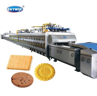 China Skywin Hard And Soft Cover Of 304 Stainless Steel Production Biscuit Range With Baking Tunnel Oven for sale