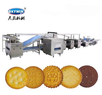 China Factory Skywin Soda Cookie Biscuit Production Line / Hard And Soft Dough Cookie Making Machine for sale