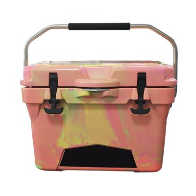 China Waterproof Mixed Color 20QT Rotomolded Ice Chest Cooler Box Insulated Hard Cooler For Camping Outdoor Fishing for sale