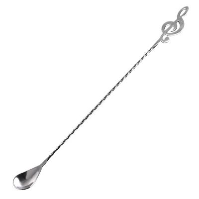 China Stainless Steel Viable Creative Cocktail Food Grade Bar Handle Mixing Spoon 18/8 Long With Spiral Pattern for sale