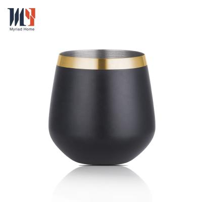 China Matte Black 500ml Viable Cocktail Tumbler Drinking Stainless Steel Mugs Egg Shaped Barware Kitchen Party Drinking Mug for sale