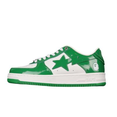 China Damping bape sneakers non-slip patent leather shoe men's women's casual shoes fashion bape star joggers shoes for sale