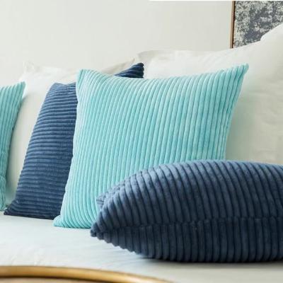 China AMH Euro Anti-static Super Soft Striped Corduroy Decorative Sham Cushion Cover For Couch for sale