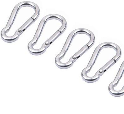 China Factory Wholesale Price Quality Guaranteed 304 Stainless Steel Carabiner Clip Spring-Breaking Hook Heavy Duty Carabiner Climbing Clip Button for sale