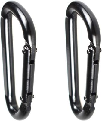 China Factory Wholesale Price Quality Guaranteed Wholesale Black Carabiner Manufacturer 9kn Steel Snap Flat D Type Steel Snap Hooks Electroplate Black Metal Hook Hammock Hooks for sale