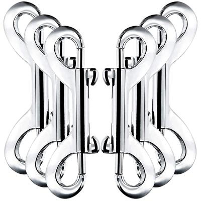 China General Double Head Hook Stainless Steel Industry Spring Hook Rope Loop Dive Climbing Eye Snap Double End Snap Hooks for sale