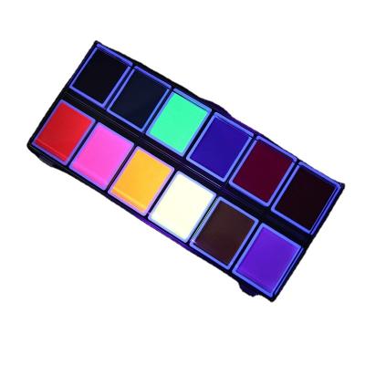 China Face Body Rainbow Glow Paint Face Paint Water Based Neon Palette for sale