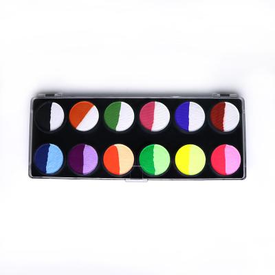 China Face Body 12 Color Round Rainbow Stripe Brush Face Painting Sponges Make Up Set for sale