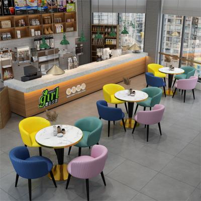 China Restaurant Reception Furniture Set Comfortable Modern Simple Coffee Table Around Chair And Table For Cafe for sale