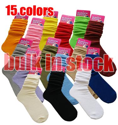 China Uron QUICK DRY long slouch socks for girls women crew color cotton women slouch socks for sale