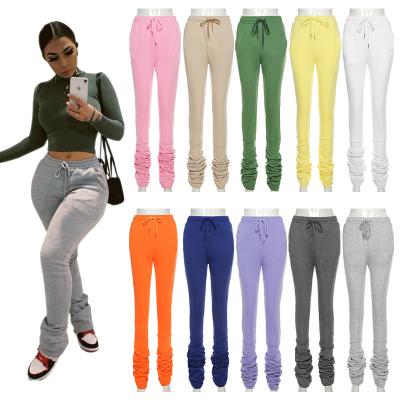 China Custom Anti-Wrinkle Stacked Pants For Women Fashions Sporty Joggers Casual Stacked Leggings Women Stacked Pants for sale