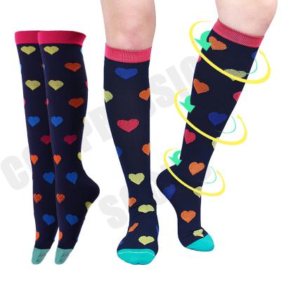 China Breathable Custom High Compression Socks Knee High Compression Running Socks Sport Medical Compression Socks For Men for sale