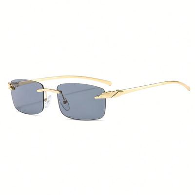 China Fashion Sunglasses 2022 Classic Men UV400 Sun Glass Metal Alloy Small Rimless Sun Glasses Women Fashion Rectangle Sun Glasses for sale