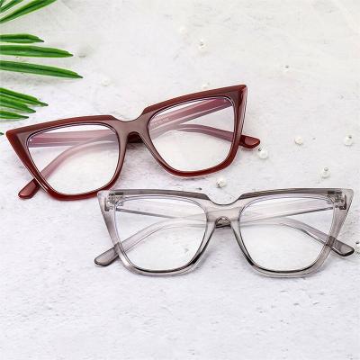 China Blue Light Blocking Glasses Shape Cat Eye Women Glasses Frame Ladies Stretching Clear Glass Eyewear Vintage Men Optical Eyeglasses Myopia for sale