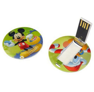 China Circular Drive Round USB Business Card Stick 1gb Business Card USB Flash Drive 512mb for sale