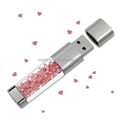 China Rectangle Mounted Crystal Gold USB Memory Flash 2gb to 32gb from Shenzhen, chian for sale