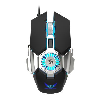 China Hot Sale 3D Unique Fan Design Temperature Control IC RGB Gaming Mouse With Fan Cooling for sale