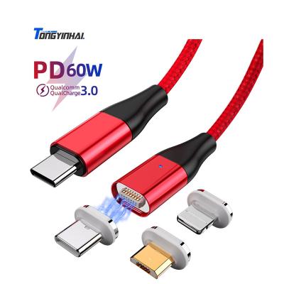 China 60W Charging + New Type-C Line toType-C Data Cord USB Data Transfer Style Micro PD 60W Type C To USB Lightning Cable Micro Magnetic Charging for sale