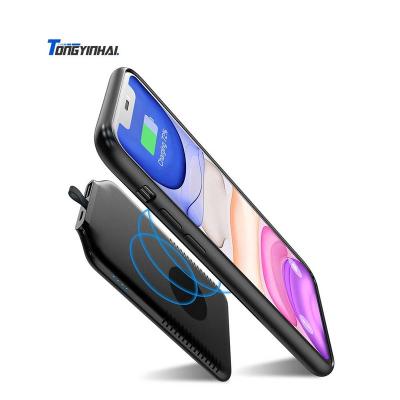 China Wireless Power Bank with new design Tongyinhai factory design kickstand Qi powerbank 4000Mah charger silm magnetic wireless portable battery magnet wireless power bank for sale