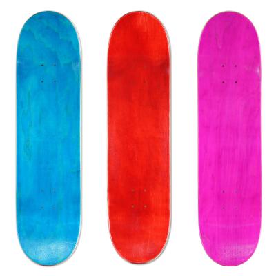 China Adult Stained Wood Skate Board Custom 7 Ply 100% Canadian Maple Empty Skateboard Decks for sale