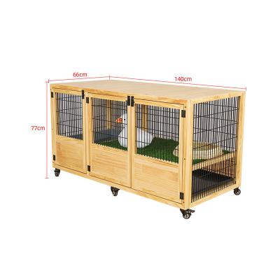 China Breathable Custom Economical Design Wooden Duck Cage With Lockable Double Doors And Wheels Removable Duck House for sale