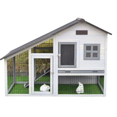 China Large Track Breathable Wooden Pet House Sloping Walk In Rabbit Hutch Dog Cage Cat House Chicken Cage Pigeon Loft Pet Breeding Box With for sale