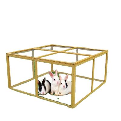 China Cheap Rabbit Chicken Cage Rabbit House Double Outdoor Durable Wooden Box Rabbit Rabbit Large With Laying Box for sale