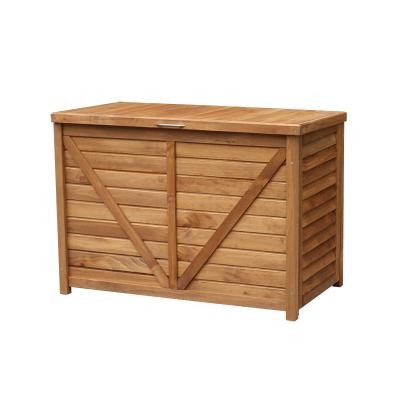 China Easily Assembled Simple Outdoor Vent Sun Proof Garden Balcony Storage Box Debris Storage Cabinet Solid Wood Trash Can for sale